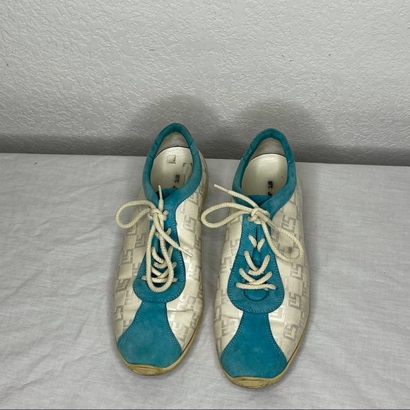 St. John Sport teal and cream tennis shoe - Picture 1 of 5